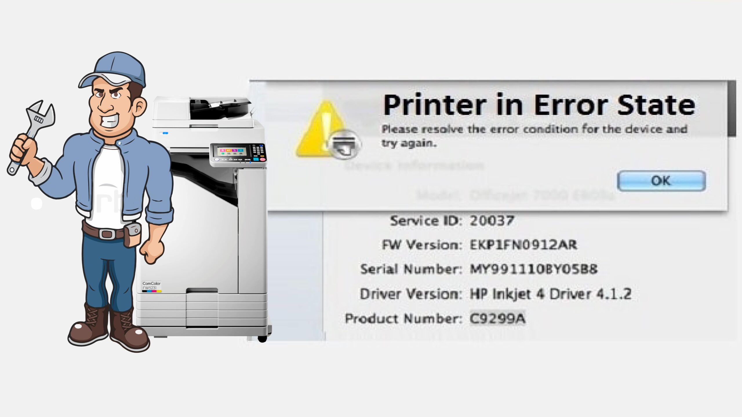 Deal HP printer in error state to diagnose causes and implements it in